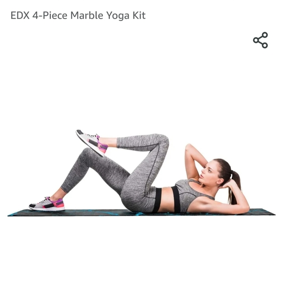 NWT EDX 4 Piece Marble Yoga Kit - Picture 3 of 10